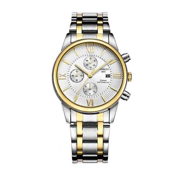 

plated wrist chronograph male wristwatch men watch sier gold, Slivery;brown