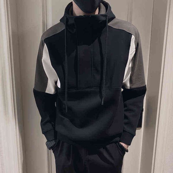 

new 2022 autumn winter men hoodies sweatshirts men streetwear hoodie male casual loose hoodies sweatshirt k111 t220726, Black