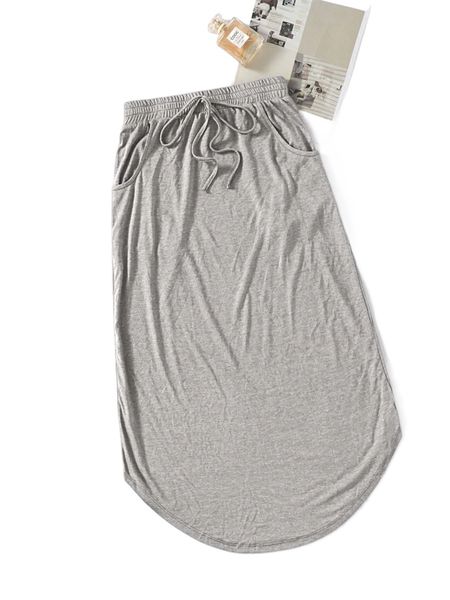 

plus curved hem tie front skirt e4pb#, Black