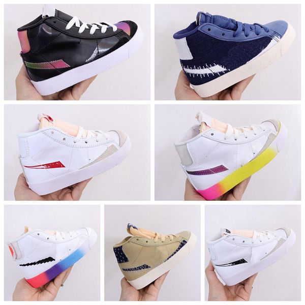 

2022 designer kids blazers sports shoes mid 77 vintage have a good game big size school boys girls childs sb mid cut sesame mystic navy hype, Black