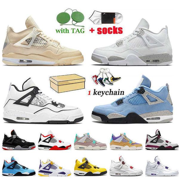 

og jump university blue jumpman 4 4s mens basketball shoes white oreo metallic purple black cat bred shimmer cactus jack men