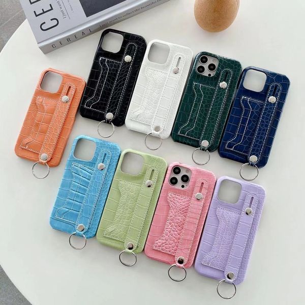 Casos de telefone para pacote de cartão para iPhone 13 12 11 Pro máximo xs xr xsmax 7 8 mais capa de telefone de luxo de luxo portador de pulso Designer de celular capa