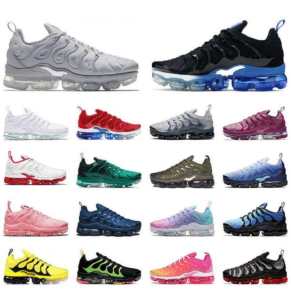 

mens womens tn plus running shoes soft cushions designer outdoor jogging sports sneakers cool grey gradiant sole midnight navy