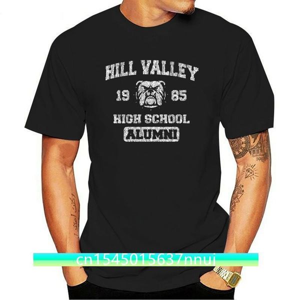 

hill valley 1985 funny classic back future high school california retro 80s 90s movie humor mens shirt 220702, White;black