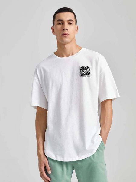 Мужские футболки творческий настраиваемый текст QR-код уникальный футболка с уникальной личностью в дышащий пот