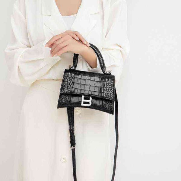 

designer balencaigass bags hourglas women 2022 new crocodile leather mini handheld single shoulder