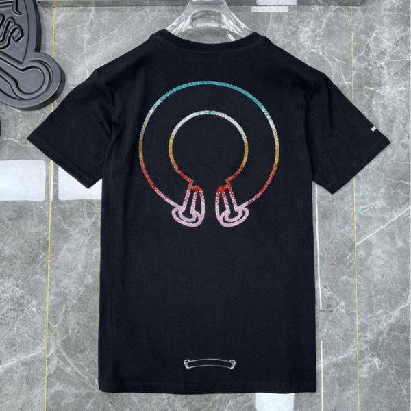 

classic ch summer designer t shirts short sleeves letter horseshoe sanskrit cross print sweatshirts t-shirts woman loose tees pktt, White;black