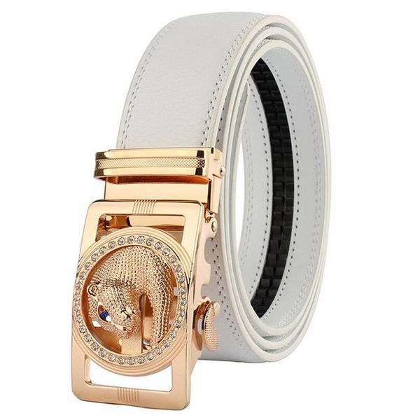 

new genuine leather belts for men mens belts luxury designer belt men business jeans pants leopard automatic buckle219c, Black;brown
