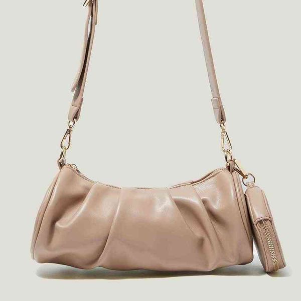 

evening bags women crossbody vintage chic ruched ladies shoulder bag pleated fashion barrel female purses and handbags party retro new 22040