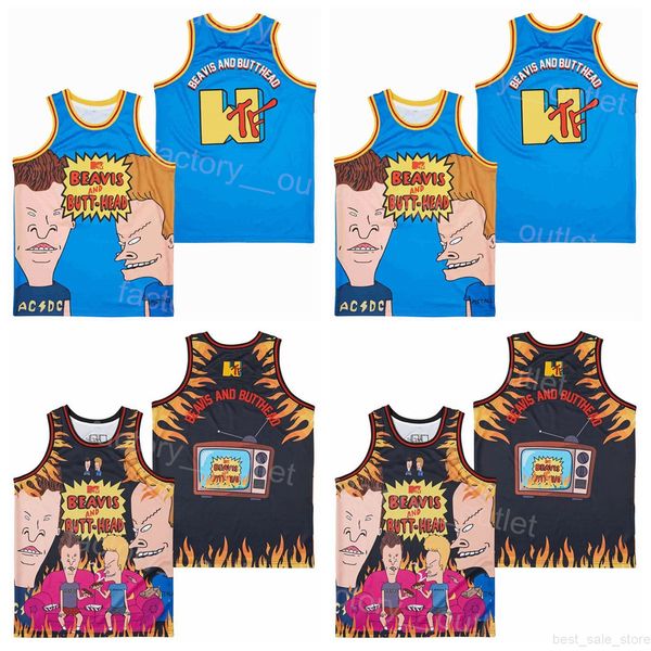 

movie basketball film beavis and butt-head jersey do america the house down 1996 for sport fans team blue black all stitched hip hop college