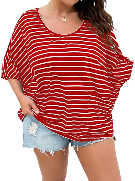 

plus patched pocket batwing sleeve tee q8jd#, Black