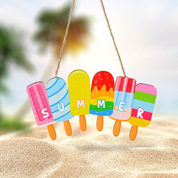 Objetos decorativos Figuras 1pc Summer Summer Wooden Ice Cream Slippers