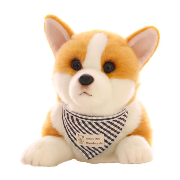 Corgi-Welpen, Simulationstier, Hund, Plüschtier, niedliche Puppe, handgefertigt, für Jungen und Mädchen, Geburtstagsgeschenk, 45 x 17 x 22 cm