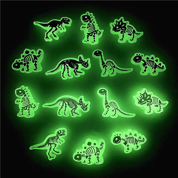 

1pcs luminous dinosaur skeleton shoe charms tricera raptor pvc shoe decoration designer for croc jibz kids x-mas party gifts, White;pink