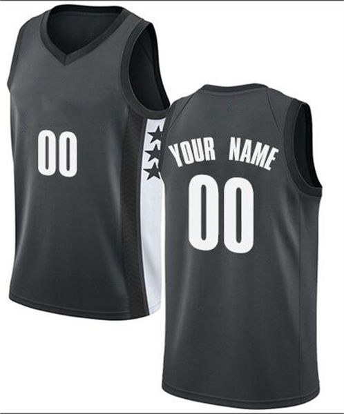 Stampato Brooklyn Personalizzato Design fai-da-te Maglie da basket Personalizzazione Uniformi della squadra Stampa Personalizzato qualsiasi nome Numero Uomo Donna Bambini Ragazzi Maglia nera