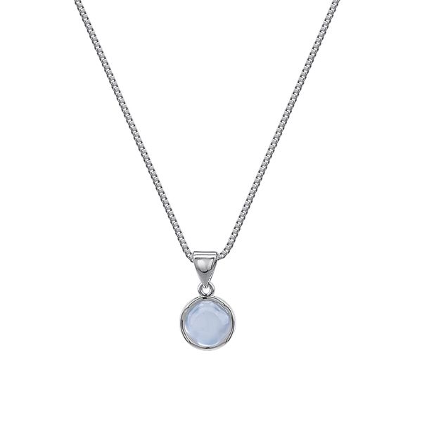 

moonlight blue necklace high-end design sense niche clavicle chain light luxury niche jewelry 2022 new women, Silver