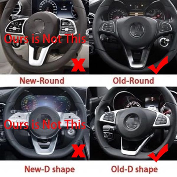 

car steering wheel decor stickers refit badge emblem cover for mercedes benz amg w212 w213 e200 e300 c e class gla glc new