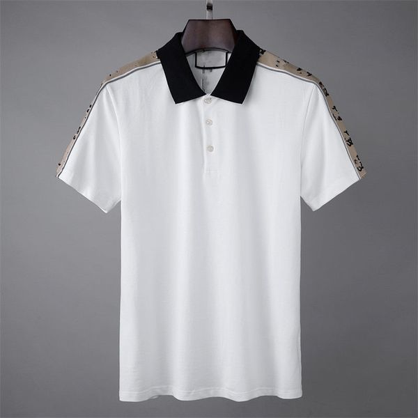 

2022 mens designer polos shirts for man high street italy embroidery garter snakes little bees printing brands clothes cottom clothing tees, White;black