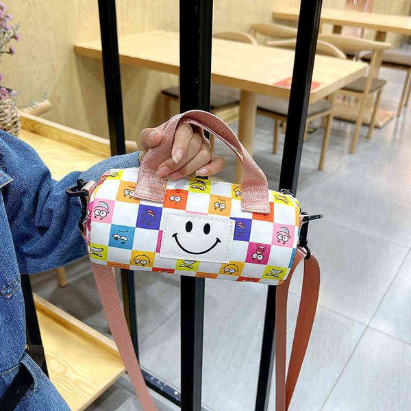 

children's small bag messenger bag men's and girls' single shoulder bag mini color matching fashion foreign style versatile p, Black