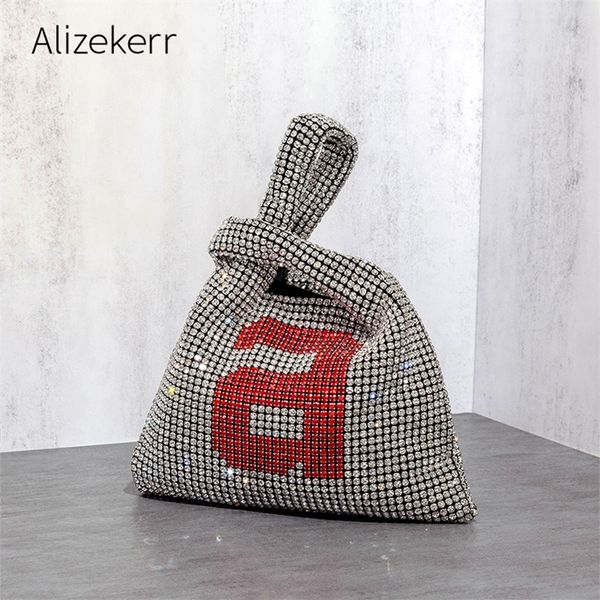 

shiny crystal evening clutch bag luxury designer silver letter diamond party handbag ladies fashionable little purses chic 220809