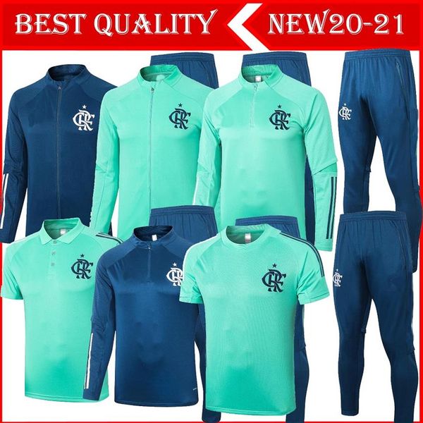 

2020 21 flamengo soccer training suit de arrascaeta gabriel barbosa football tracksuit jacket gerson b henrique flamengo polo jers312n, Black;red