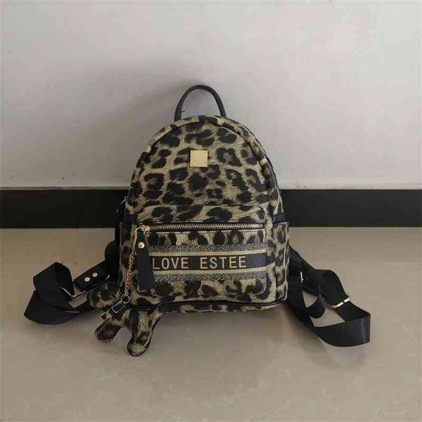 

70% factory online sale classic leopard print personalized large capacity backpack popular trend bag schoolbag