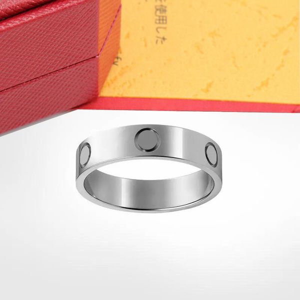 

rose gold stainless steel crystal wedding rings woman jewelry designer love rings men promise titanium ring for female women gift engagement, Silver