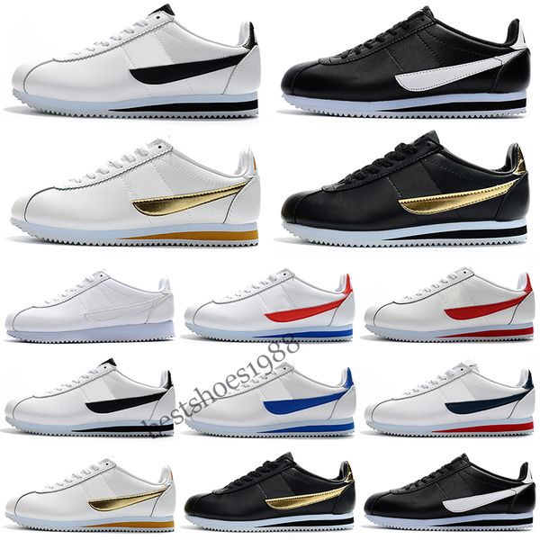 

classic stranger things cortez forrest mens running shoes leather stardust pren nylon black white red retro men women sneakers
