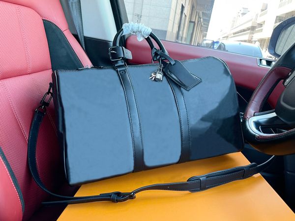 Louiseity Viutonity Unisex-Reisetasche aus gepresstem Leder mit Dichtungsgepäck, Reisetasche, hohes Gepäck mit großer Kapazität, wasserdichte Handtasche, lässige Reisetaschen M59025