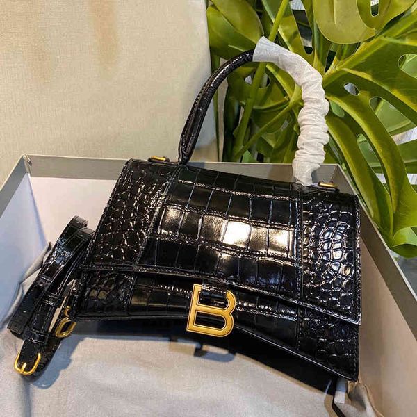 

handbag balencaigs hourglass bag luxury designer b real leather crocodile light women's same one shoulder messenger portable