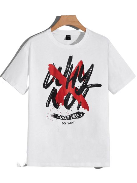 

men letter graphic tee b3ff#, White;black