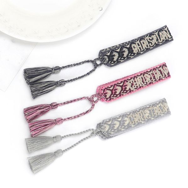 

friendship brand charm bracelet bangle for women men adjustable embroidery tassel vintage couple braided jewelry bracelets bangles 5wzq, Golden;silver