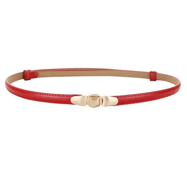 

belts black and red small leather belt decorative coat with double buckle thin waist two layers of cowhide women's, Black;brown