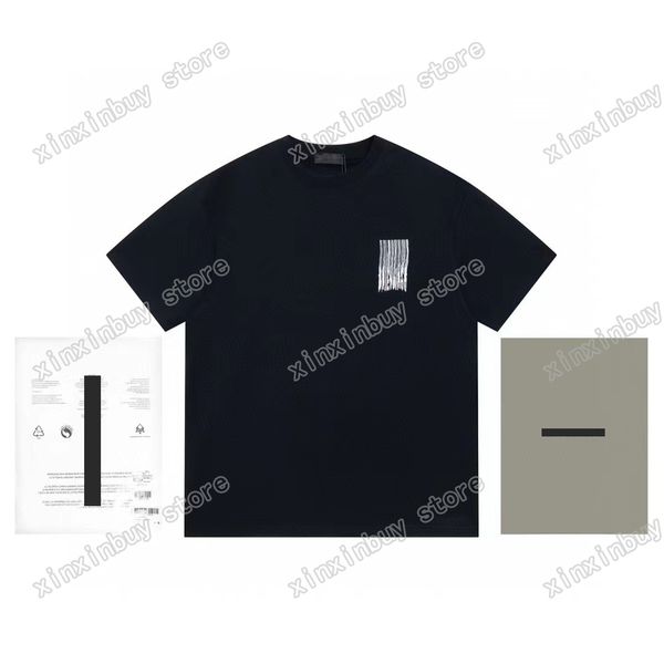 22SS Men Designers T Camisetas Tee Catina de cachoeira Impressão de manga curta Crepinha de rua de rua de rua preto preto branco xinxinbuy xs-l