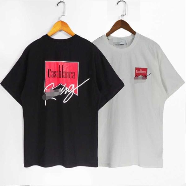 

men's t-shirts correct version of high street rhude printed short sleeve round neck t-shirt loose off shoulder casual bottoming tide te, White;black