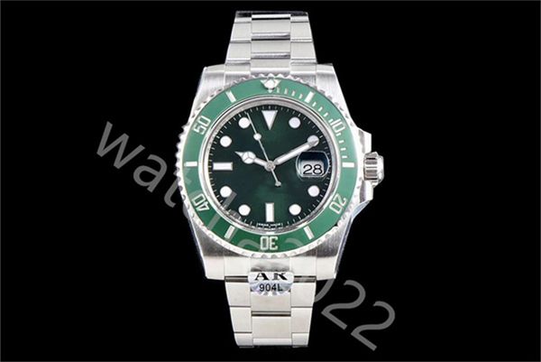

luxury ar factory v3 mens watch 904l steel watches automatic cal.3135 black green ceramic bezel 116610 dive men eta sport wristwatches, Slivery;brown