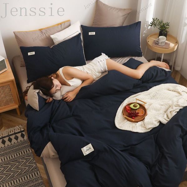 Mattierter, einfarbiger Bettbezug, Schlafsaal, Haushaltswäsche, Bettwäsche-Set, Queen-Size-Bett, Einzelbett, Doppelbett-Set