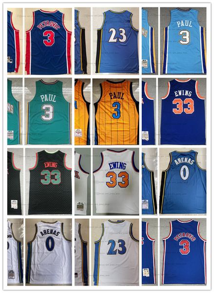 

mitchell and ness 1992-93 classic drazen 3 petrovic basketball jerseys retro stitched 2005-06 chris 0 gilbert paul arenas patrick 33 ewing j, Black;red