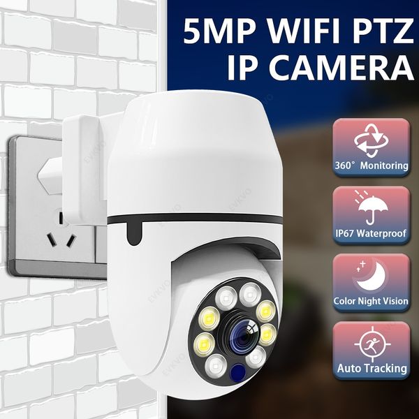 

5mp hd cctv cameras power plug wifi ip camera 360 rotate color night vision wireless ptz camera q6 home security surveillance mini cam