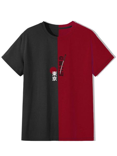 

romwe guys two tone letter graphic tee z07p#, White;black