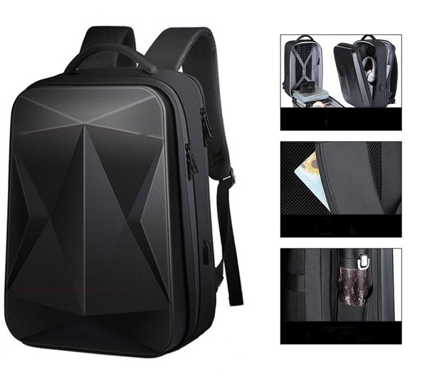 

new fashion 17.3 inch computer bag backpack multifunction hard shell series backpack men anti theft waterproof lapbackpacks business travel