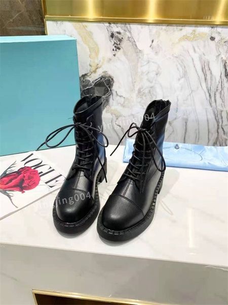 

latests designers shoes mens women boots martin boots real leather non-slip classcial lace-up knight cowskin fashion hight quality platform, Black