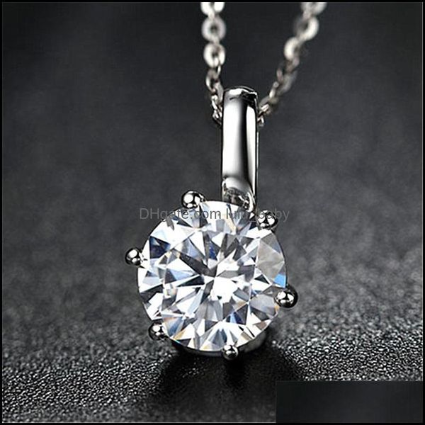 

pendant necklaces innovative and beautif classic necklace imitation moissanite claw inlaid loose diamond d baby dhzao, Silver