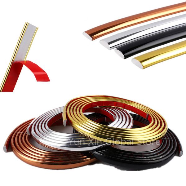 Espelhar decoração de tira adesivos de parede de parede linda borda PVC Gold Gold Semicircular Linha de fundo decoração de moldura de moldura de parede Decalque adesivo