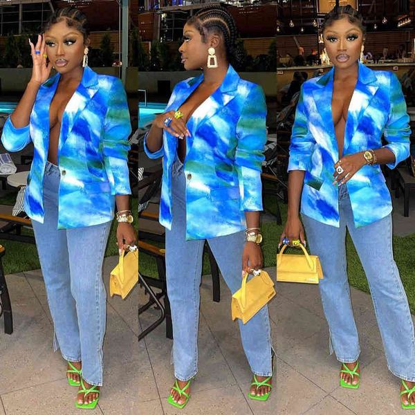 

m20782 women's western style printing temperament suit coat, White