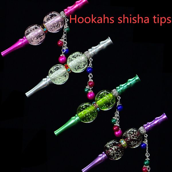 Tubulação de metal Arábia Shisha Acessórios Glow-in-the-Dark Suporte High-End Bocal Handmade Pearl Pingente