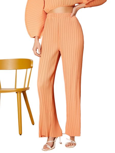 

high waist ribbed knit pants s7rk#, Black;white