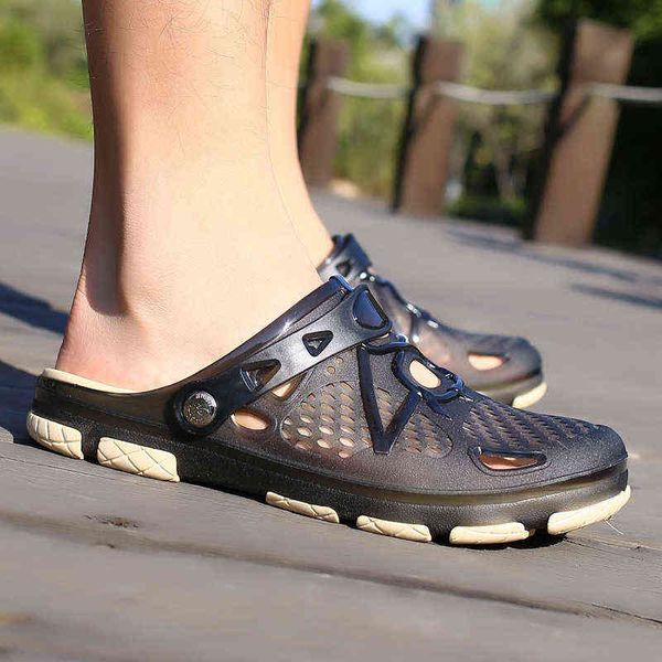 

slippers summer men sandals breathable lightweight casual shoes comfortable non slip swimming water shoes beach slippers mens sneakers 22032, Black