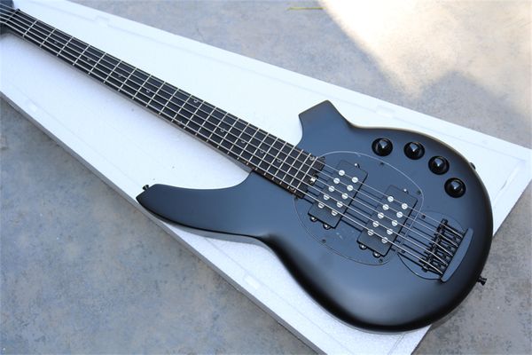 

factory custom black electric bass guitar with rosewood fingerboard,active pickups,black hardware,offer customized
