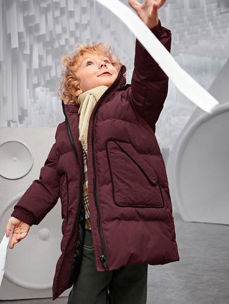 

toddler boys slant pocket zip up hooded puffer coat she, Blue;gray